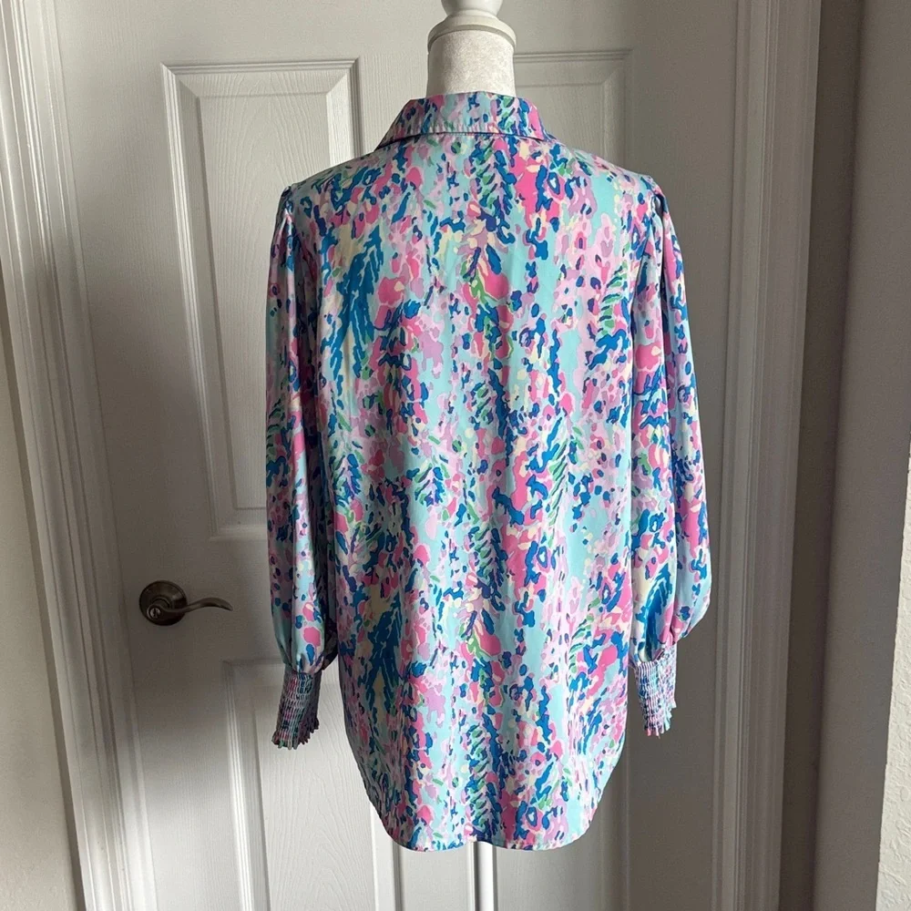 Amazon Women's Multicolor Button Down Shirt - Picture 9 of 15